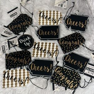 Wooden Wine Tags Hangers Lot of 12 Assorted Styles Party Bachelorette New Years